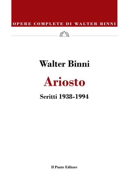 Ariosto – Scritti 1938-1994