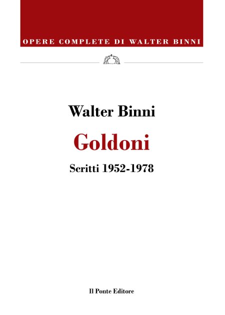 Goldoni – Scritti 1952-1978